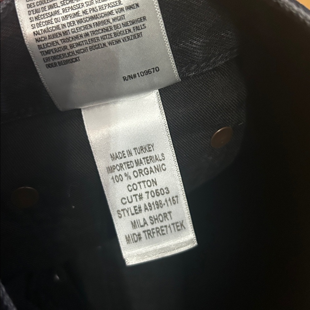 Agolde Black Denim Jean Shorts - Picture 4 of 9